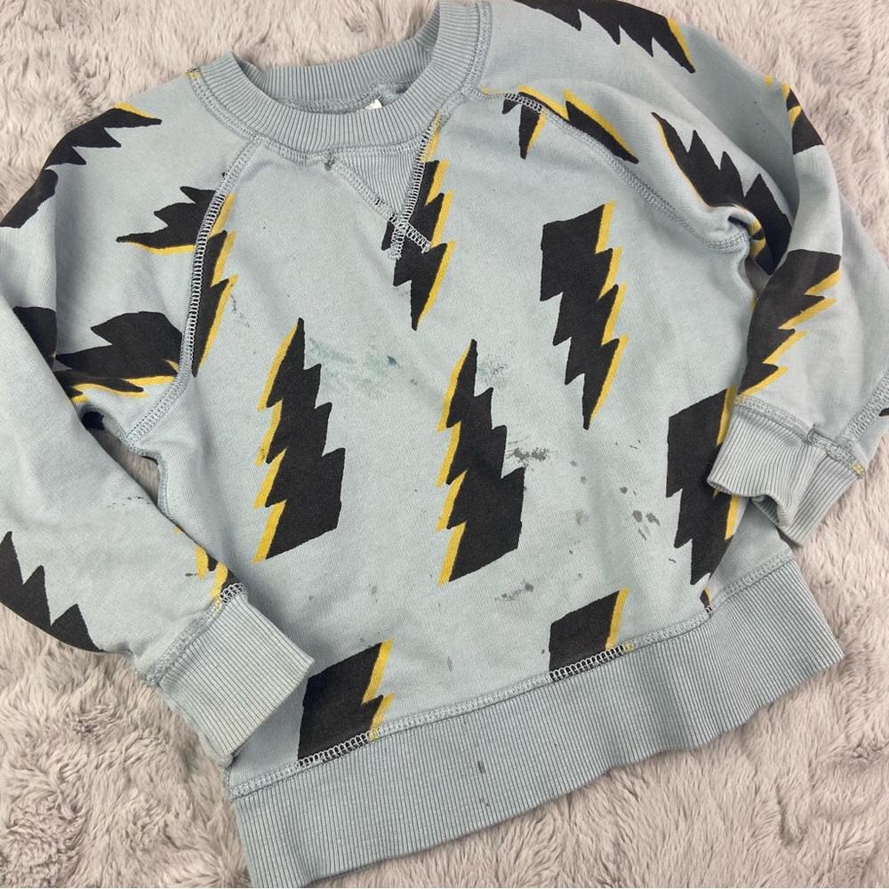 Hanna Andersson Blue Black Lightening Sweatshirt Size 100 cm US 4 4T